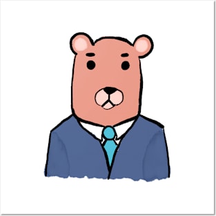 Suited business bear Posters and Art